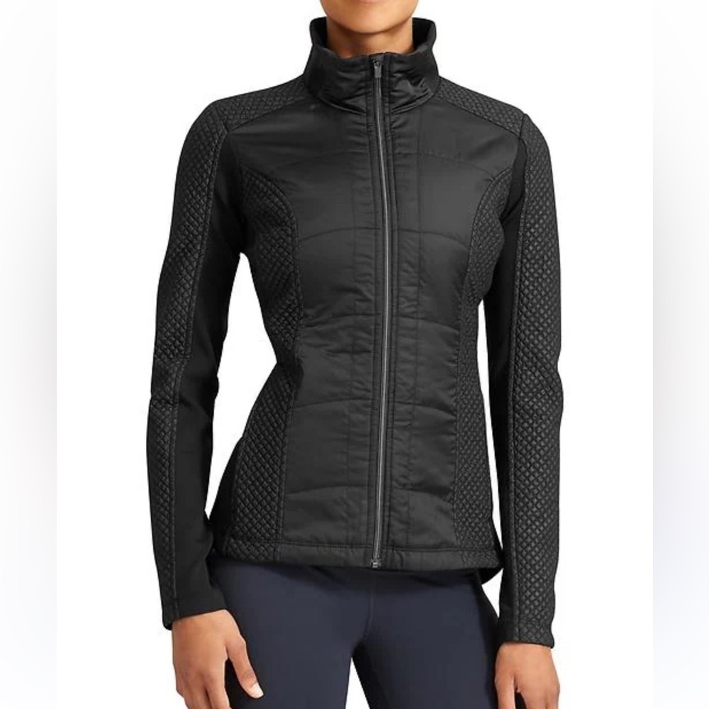 Womens ATHLETA Black Reflective Rock Springs Quilted Jacket Sz XS